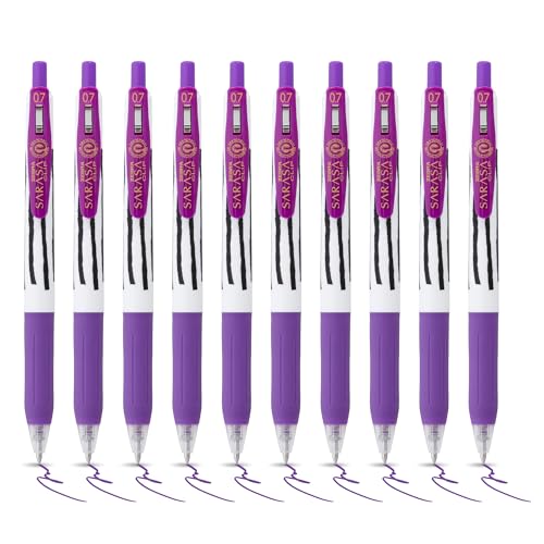 Bolígrafos Zebra Pen SARASA CLIP Gel 10 unidades Morado
