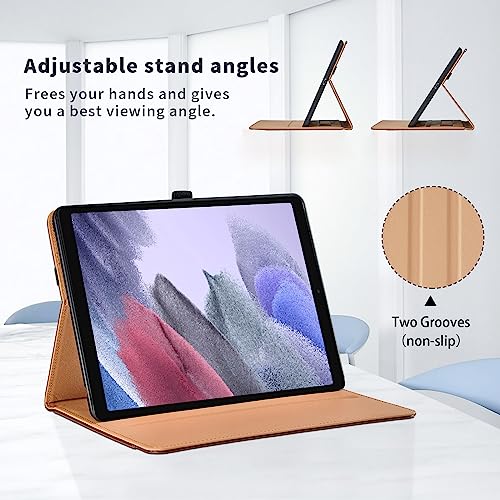 Coque Samsung Galaxy Tab A7 Lite en cuir PU rouge avec support multi-angle - 7