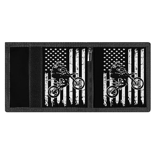 Motocross Dirt Bike Trifold Wallet Front Pocket Credit Card Holder with Coin Purse Travel for Men Women4