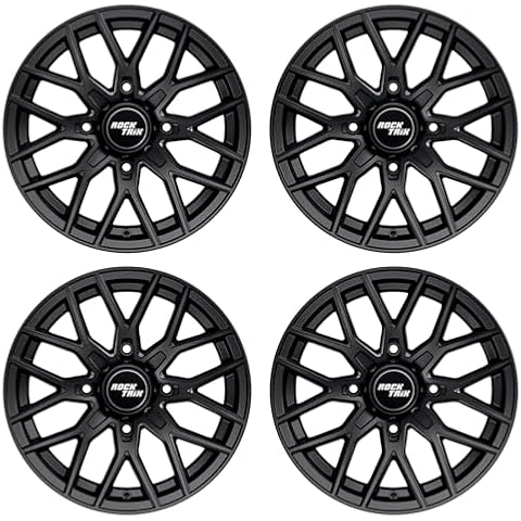 RockTrix RT104 15in Wheels 15x7 4x137, 4+3 Offset, ATV UTV SxS Rims, Compatible with Can Am Commander Max Defender Max Pro Maverick X3 Maverick Trail, 4/137 Matte Black, Set of 4 Cover