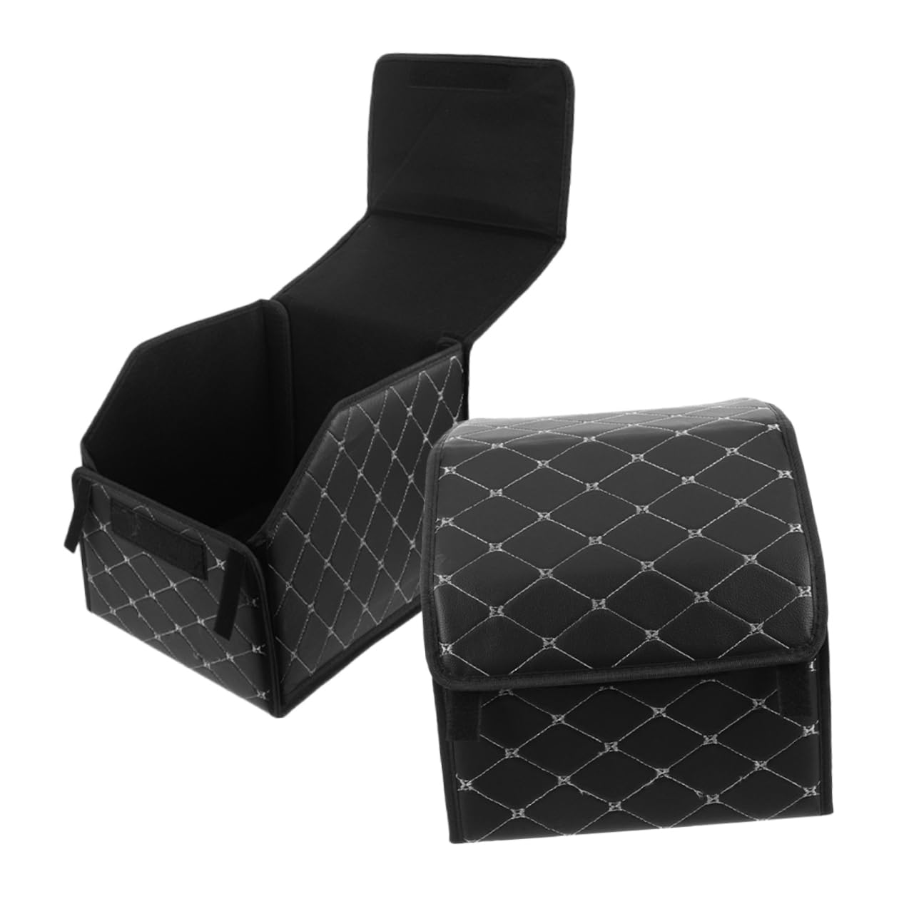 TOPBATHY 2 Cajas Organizadoras Plegables de PU para Maletero de Coche