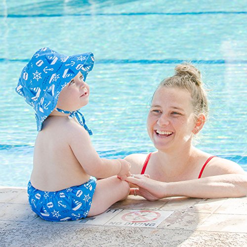 Bumkins Reusable Swim Diaper And Hat, Upf +50, Ahoy, 24 Months #TOP4
