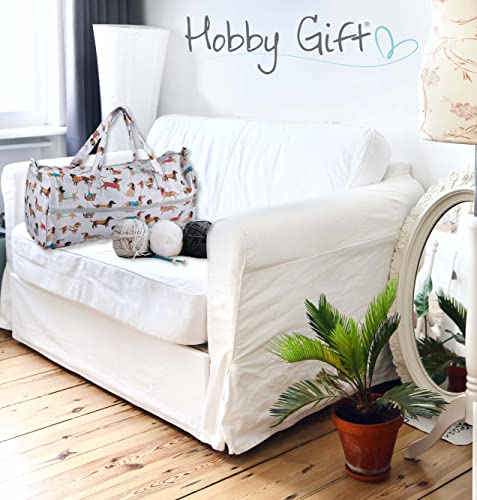 Hobby Gift Exclusive Knitting Project Storage Travel Bag, Sausage Dog, 16 x 43 x 19cm, 16.5 x 45 x 19.5cm - Image 3