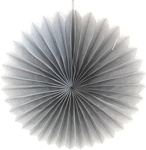 OBELLA Tissue Paper Fans Pom Poms 8" Flower Balls Paper Craft 3Pack (Grey)