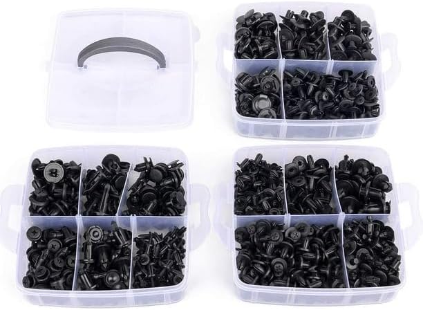 Push Pin Fasteners Collection - 620 Pcs, 16 Common Sizes, for GM, Ford, Toyota, Honda, Acura, Chrysler etc.