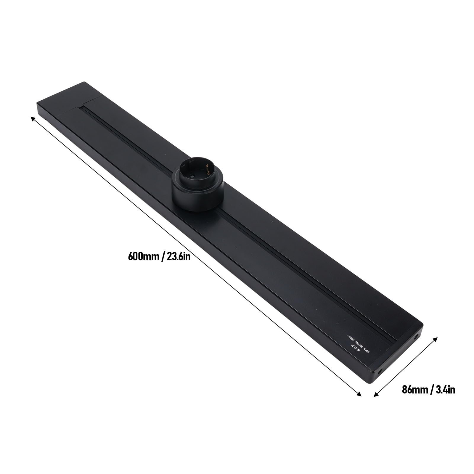 Garosa Toma de Corriente de Montaje en Pared Tira de Toma de Corriente Extraíble 600 Mm 32 A 8000 W con Luz Indicadora LED IP20 para el Hogar, (Adaptadores de Enchufe 3xEU AC250V 16A)