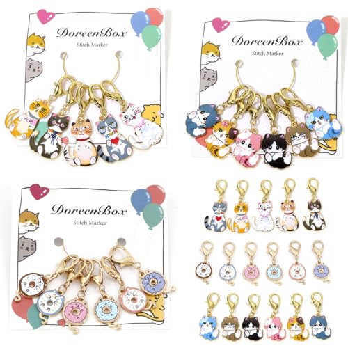 GREATEE Cat Stitch Markers for Crocheting & Knitting Cute Animal Crochet Stitch Markers Removable Stitch Markers Needles Stitch Supplies for Weaving, Sewing & DIY Accessories