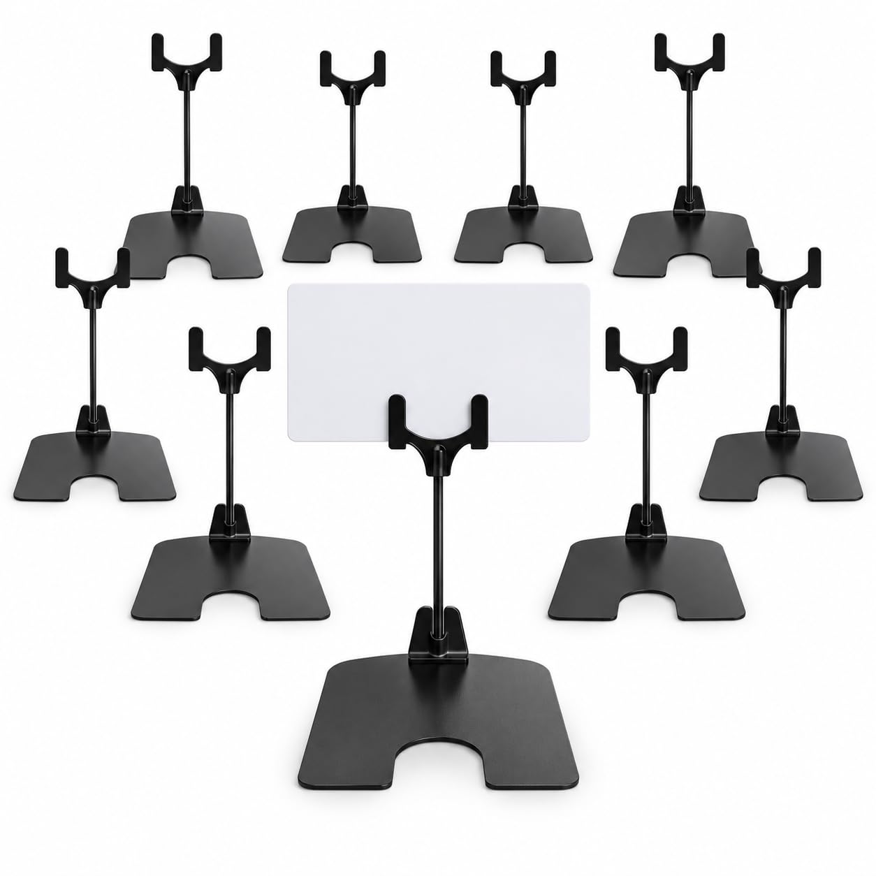 Tofficu 10Pcs Black Metal Sign Holders with Clips for Price Labels