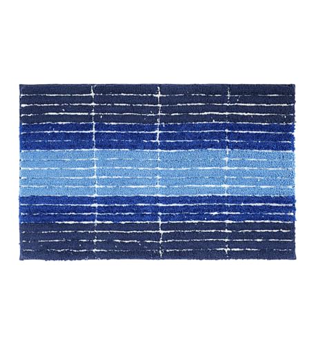 Image of Obsessions Soft & Plush Bath Mat | Quick Dry, Stain & Skid Resistant | Luxuriously Soft, Long Lasting Color | TPR Latex Backing, Size 40x60 cm, Light Blue & Cobalt Blue