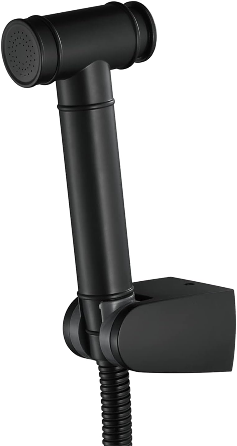 Black HandheldSprayer for Toilet Portable Baby Cloth Diaper Sprayer Hand Held ToiletSprayer Head withHose and Bracket, for Feminine Wash, Pet Washing, Easy to Install