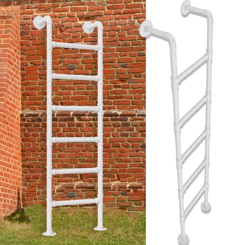 Échelle de secours pour sous-sol en fer forgé escalier fixe blanc pour mur et sol - 2