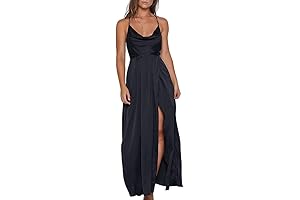Women's Stunning Satin Cowl Neck Maxi Dress