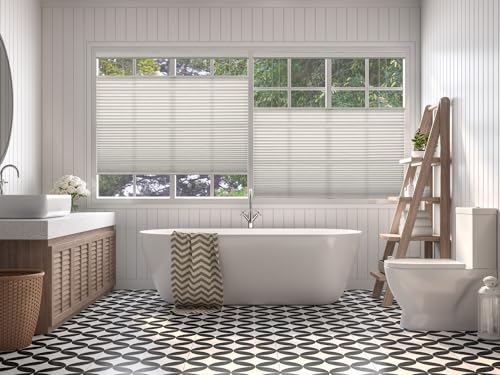 BlindsAvenue Cordless Top Down Bottom Up Cellular Honeycomb Shade, 9/16" Single Cell, Light Filtering, White Dove, Size: 37" W x 72" H