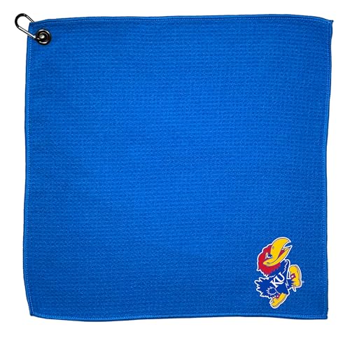 Team Golf NCAA Kansas Jayhawks Microfiber Golf Towel, 15x15 (Multicolor)