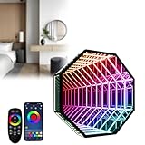 PxkVrin Espejo De TúNel con LáMpara Infinita, para Habitaciones Juveniles. 30cm/11.8in-D