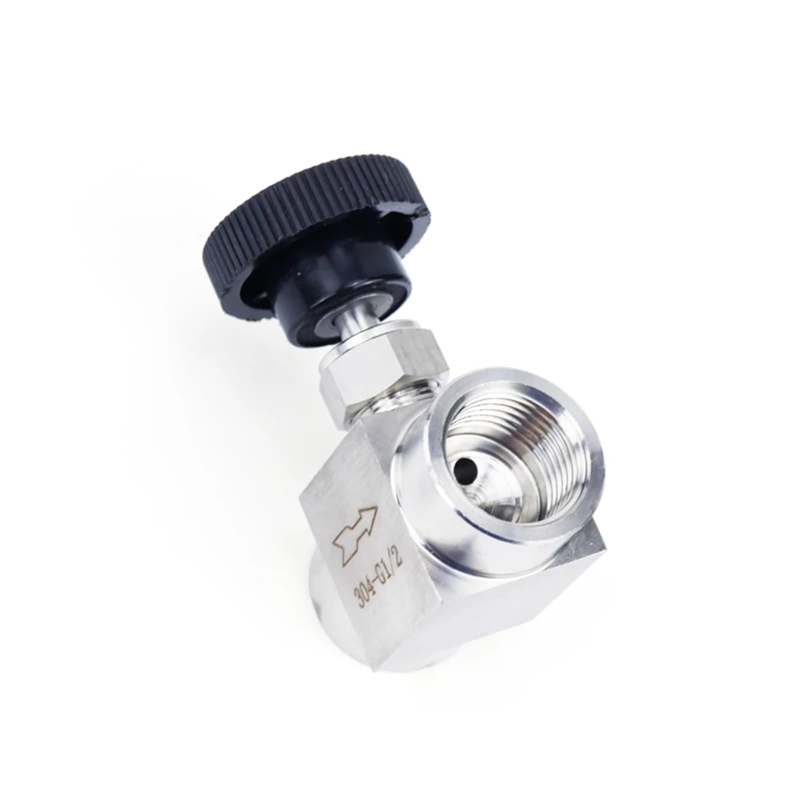 2 uds 1/8 "1/4" 3/8 "1/2" hilo femenino 304 Control de Flujo ajustable de acero inoxidable válvula de aguja de cierre ángulo recto agua Gas(3/8 inch,Straight Type)
