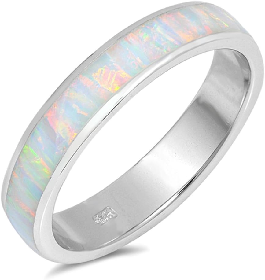 CHOOSE YOUR COLOR Sterling Silver Wedding Eternity Ring