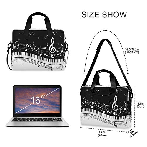 Laptop Case Abstract Music Note Piano Laptops Sleeve Shoulder Messenger Bag Briefcase Notebook Computer Tablet Bags With Strap Handle For Women Man Boys Girls 16 Inch #TOP6