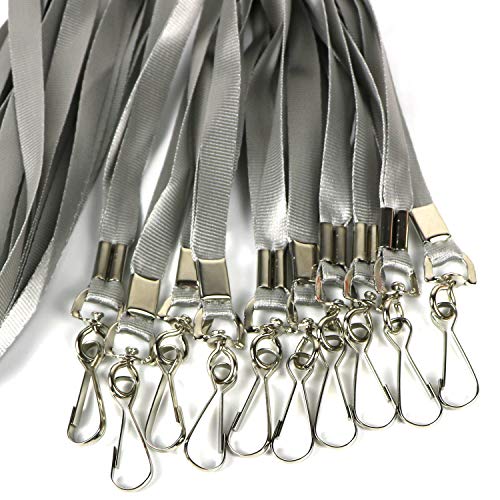 Bulk Lanyards Premium Cruise Lanyard Nylon Badge Lanyards Id Holder Perfect For Office, Kids, Teachers (Gray, 100Pack) #TOP4