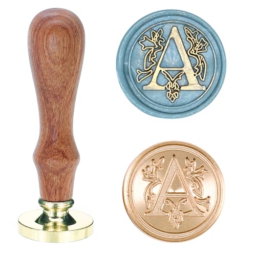 50 Adesivi Sigillo Ceralacca Lettera A - Diametro 30mm, Bronzo Vintage Per Inviti E Regali - Foto 3