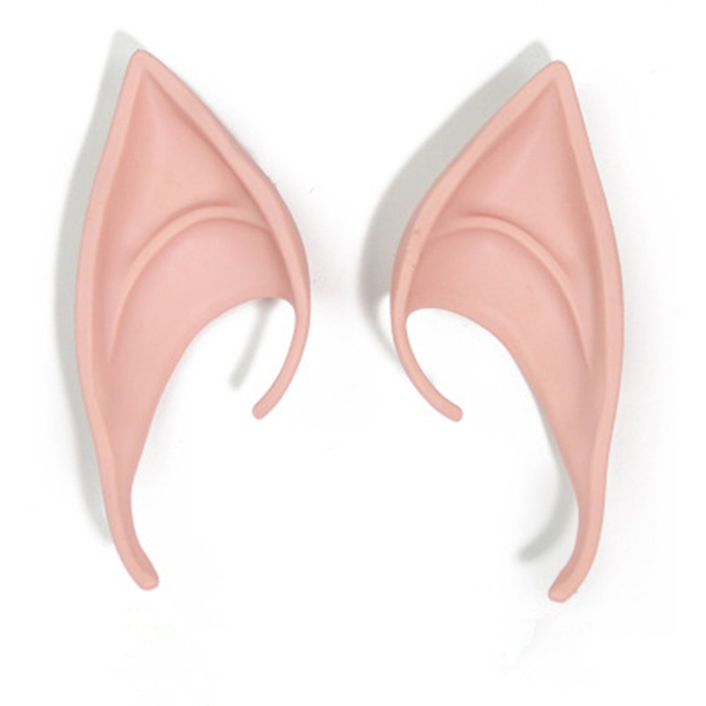 Morbuy Unisex Short 1 Pair Elf Ears Pointed Soft Fairy Pixie Ear Tips Cosplay Fairy Pointed Elven Ears Anime Costume Party Accessories Halloween Anime Fairy (Short)