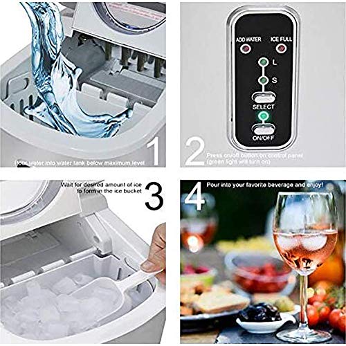 MHGD Eiswürfelbereiter Automatische tragbare Eiswürfelmaschine, Macht 26 lbs Eis/24 h Restaurants Bars Häuser Büros… – Bild 5