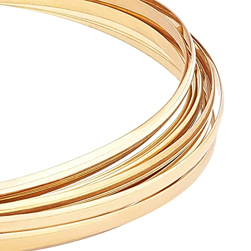 Benecreat 6 Gauge 16 Feet Half Round Brass Wire 4Mm Wide Brass Copper Wire Jewelry Beading Wire Gold Jewelry Wire For Crafts Making Supplies #TOP8