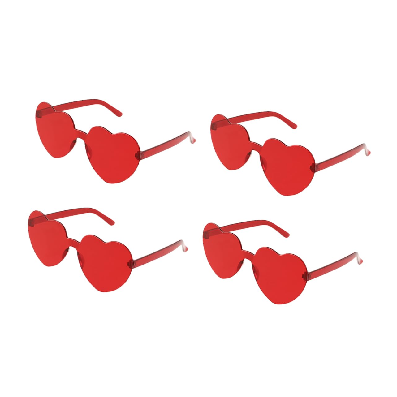 Healeved 4pcs Shape Rimless Sunglasses Bachelorette Party Eyewear Unisex Fashion for Men Women Summer Beach Unique Design for Party Birthday Wedding