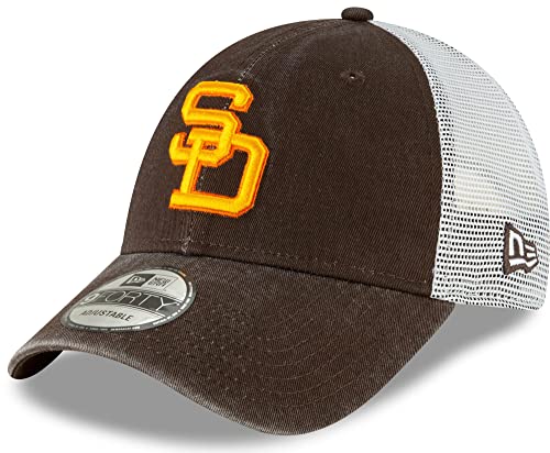 New Era MLB 9FORTY Mesh Cooperstown Trucker Adjustable Hat Cap One Size Fits All (as1, Alpha, one_Size, San Diego Padres)