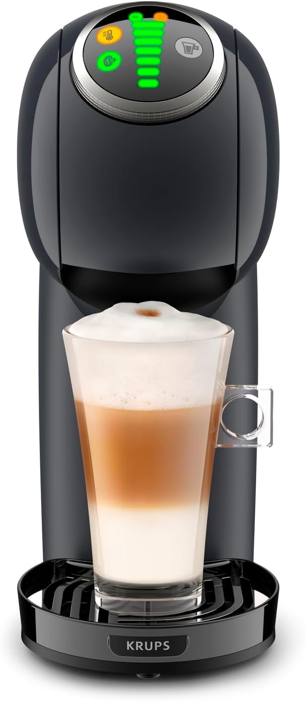 Krups Dolce Gusto Genio S Plus, Cafetera Cápsulas, Depósito 0,8L, Negra | Ultracompacta, 15 Bares, Bebidas calientes y frías, Tecnología Automática, 4 Niveles temperatura, Espresso Boost, KP340B