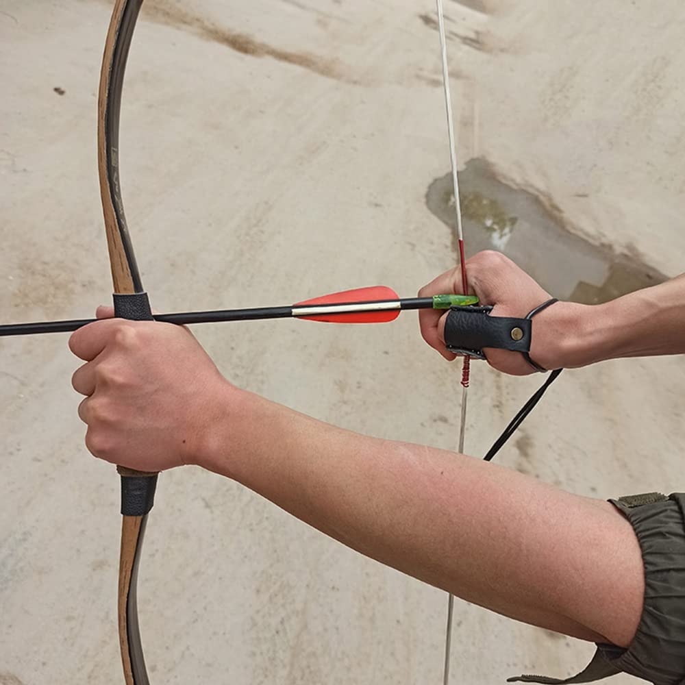 Anneau De Pouce Tir à L'arc Toparchery - Cuivre Et Cuir De Vache - Protection Doigt