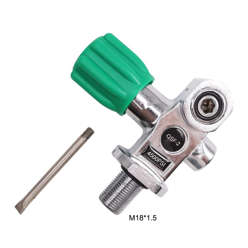 TUXING 4500Psi Scuba Diving DIN/YOKE Tank Valve for Scuba and Snorkel Diving M18*1.5