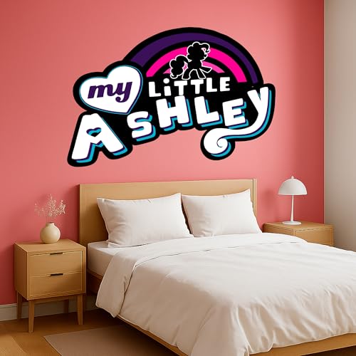 My Little Cute Pony Wall Sticker, Custom Name, Girl Bedroom Decor, Wall Art, Wallpaper, Wall Decal, Pony Style, CS-LP.01