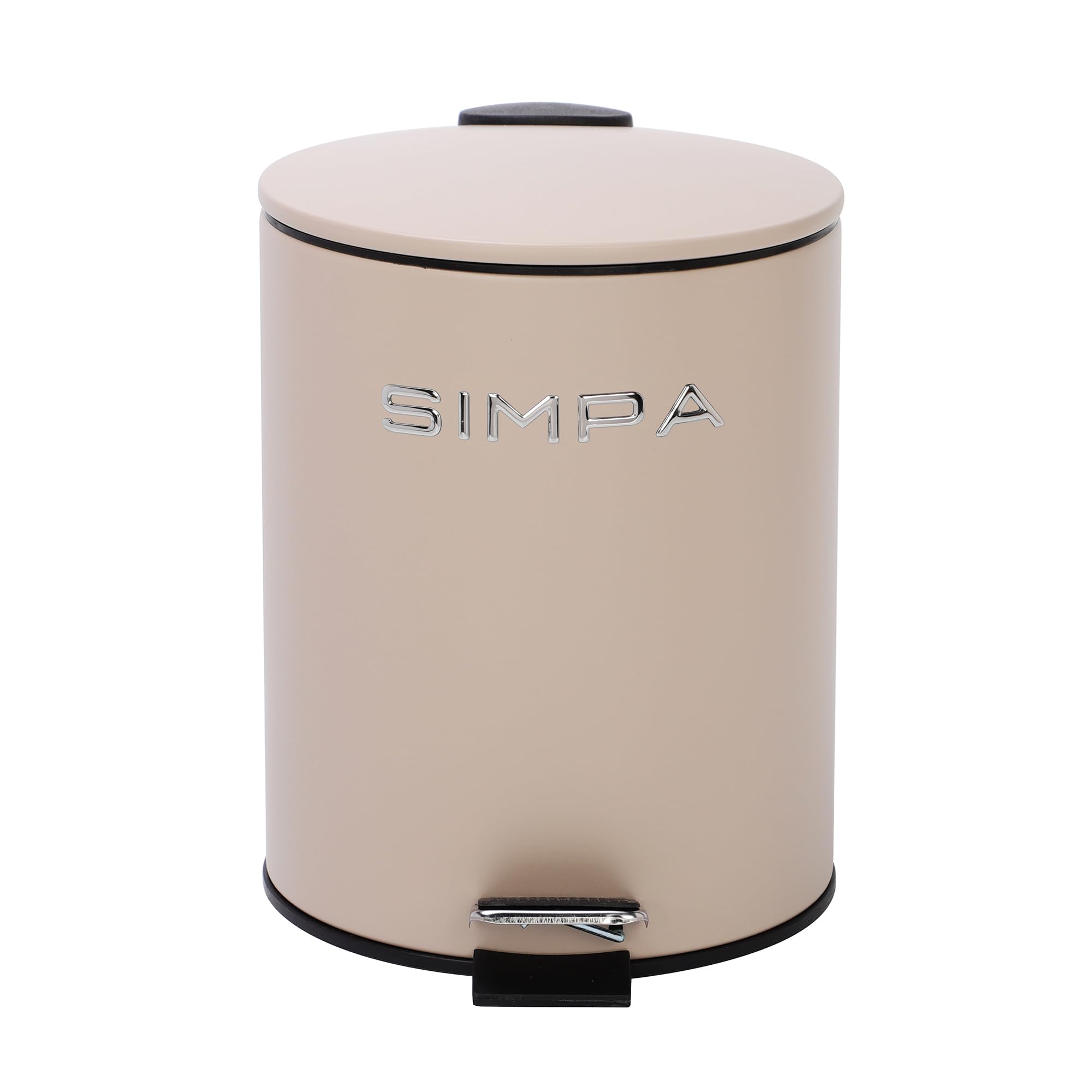 simpa 5L 5 Litre Matt Mushroom Slim Soft-Closing Pedal Dustbin.