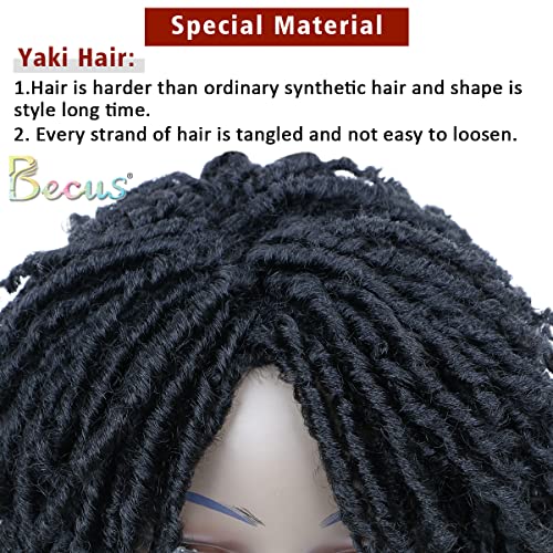 Becus Dreadlock Wig For Black Women And Men Black Braided Wigs Faux Locs Wig For Women And Men Twist Crochet Hair Wig Short Afro Synthetic Wigs（Natural Black） #TOP4
