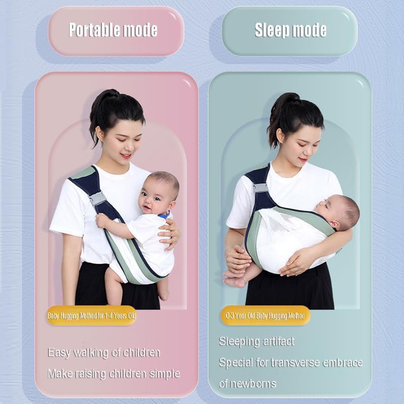 Miniatura 8 de Correa portadora de cadera para bebé, algodón y malla, diseño en forma de M, ajustable 51.9-64.1 pulgadas (rosa)