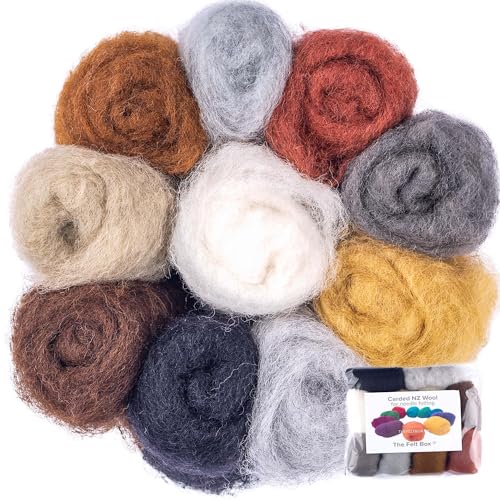 Laine de feutrage à l'aiguille gris marron lot 100g fibre cardée mérinos