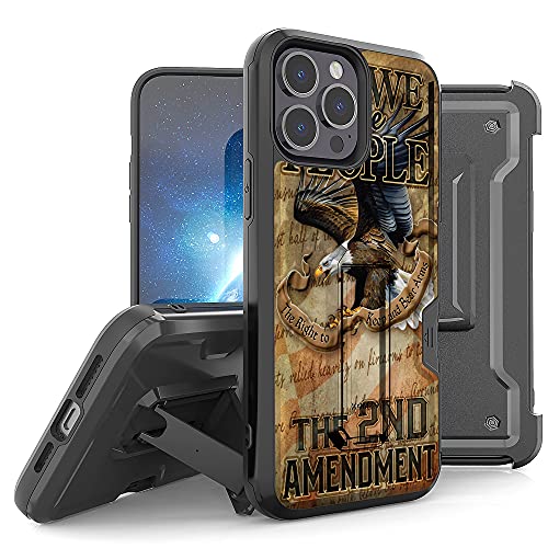 BEYOND CELL Armor Kombo Compatible with iPhone 13 Pro Case (6.1”) 2021 Released, Hybrid Heavy Duty Protective Shockproof Rugged Phone Case with Belt Clip Holster & Kickstand.