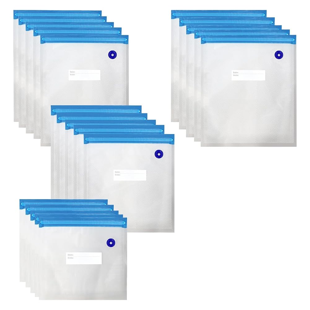 Hndhbfgrt Vacuum Sealer Bags Set Featuring Hand Pump& Clips for Efficient for Food Storage