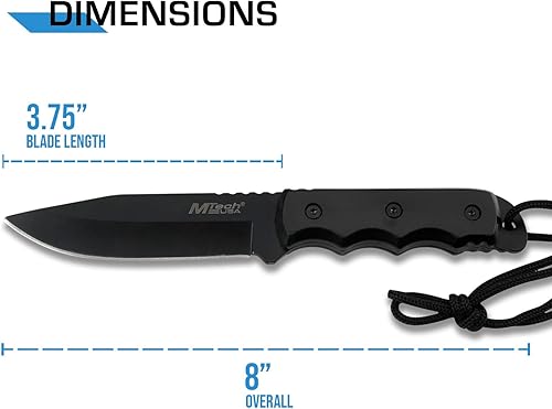 Miniatura 2 de MTech USA MT-20-35 cuchillo de hoja fija, con hoja de punta caída negra, mango de plástico, 8 pulgadas en total
