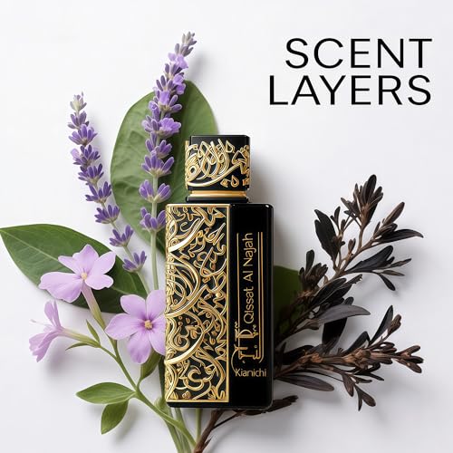 Image of QISSAT AL NAJAH KIAMICH Cologne for Men | Premium Lavender & Oud Eau de Parfum | 100ml Long Lasting Perfume with Geranium & Frankincense | Fresh Woody Spiritual Scent