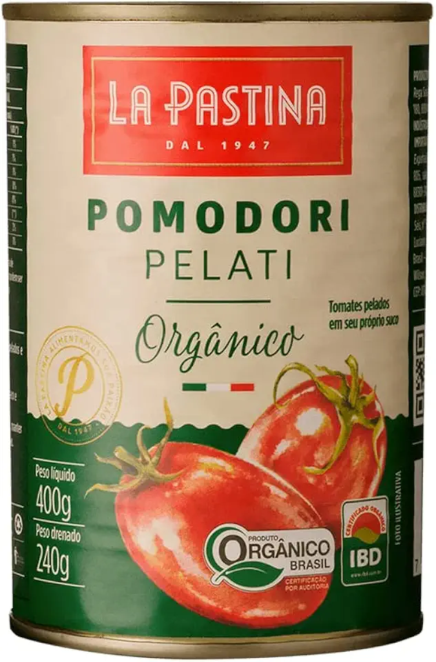 La Pastina Tomates Orgânicos Pelados 400G