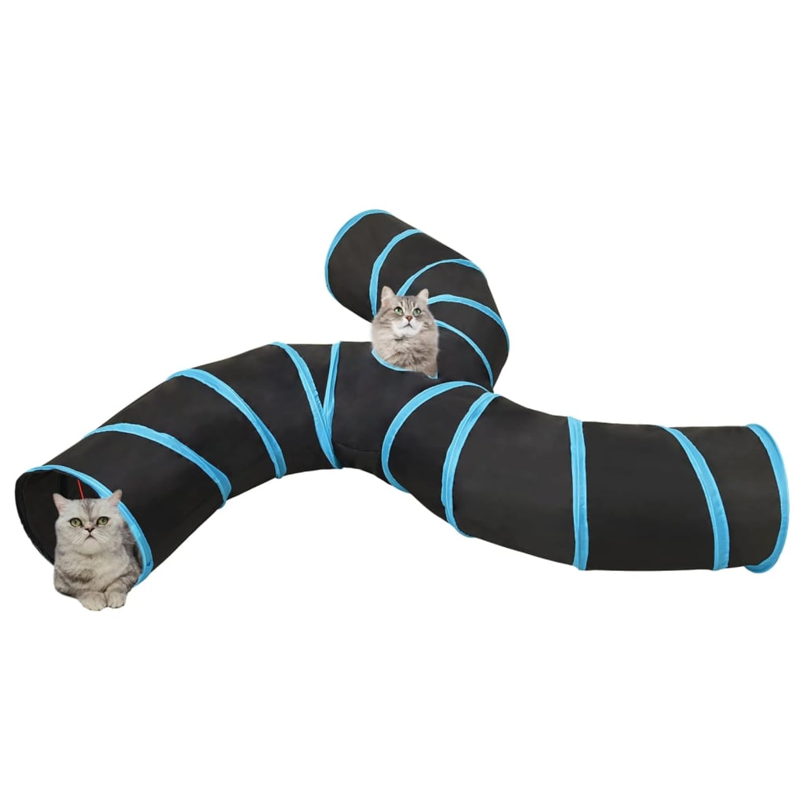 Gecheer Katzentunnel, 3-Wege Spieltunnel mit Guckloch und Knisterpapier 25 cm Polyester und Stahl für Katzen und kleine Haustiere