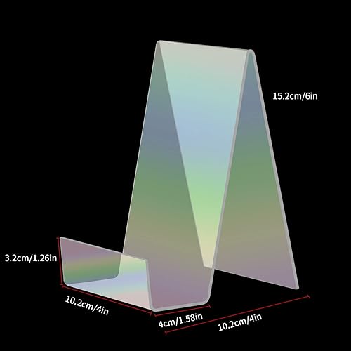 Miniatura 9 de ZOEY Soporte de acrílico para libros con repisa negra para caballetes  Paquete de 5 soportes grandes para libros para exhibición de libros, hojas de