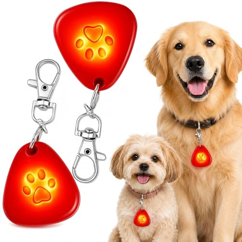 2PCS Collier pour chien LED, lampe de sécurité à clip pour la promenade nocturne, accessoire de collier lumineux haute visibilité, camping et randonnée en...