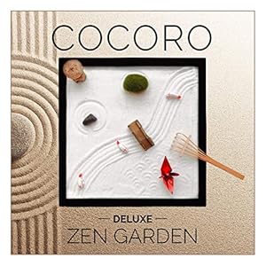 COCORO Japanese Zen Garden for Desk and Office Accessories Includes Zen Garden Sand, Rocks, Rake, Moss Stones, Fishes…