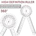 Zonon 3 Pcs Goniometer Transparent Orthopedic Angle Ruler Plastic 360 Degree Clear Goniometer Protractor Physical Therapy for Measurement Tool Angle Ruler Sports Training​(12 Inch)