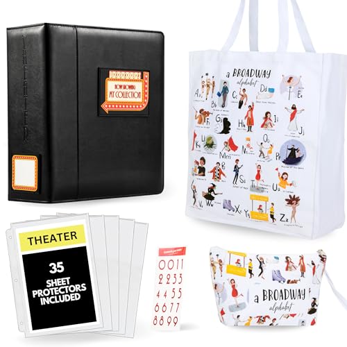 UTOPISH Ultimate Broadway Fan Bundle - Show-Bill Binder & Broadway Alphabet Tote and Cosmetic Bags Set