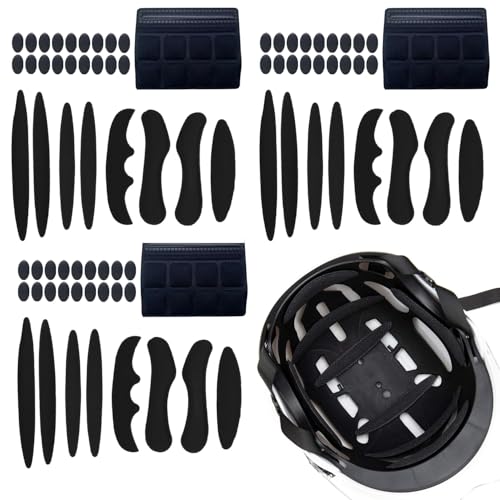 Juego de 3 Juegos de Almohadillas de Espuma Anticolisión para Casco, Juego de Almohadillas para Casco de Ciclismo y Motocicleta, Juego Universal de Almohadillas de Espuma para Casco