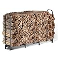 Mars Explo Firewood Rack 6ft, Heavy Duty Fire Wood Storage Racks for Indoor & Outdoor, Metal Log Holders for Firewood?Fireplace Wood Pile Storage Stacker Organizer, Black